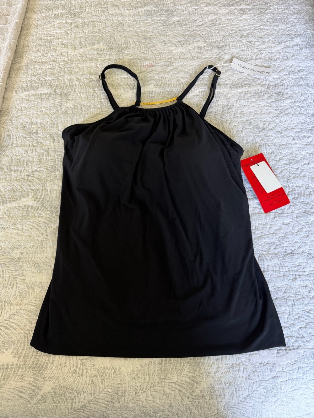 Magicsuit Parker High Neck Black Tankini Top with Gold Accent - Picture 2 of 7